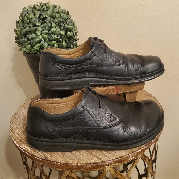 Birkenstock Other - BIRKENSTOCK Vintage Footprint Memphis‎ Black Leather Oxford Derby Shoes Men's 10